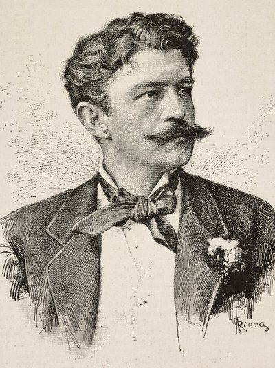 Porträt von Herbert von Bismarck (1849-1904), deutscher Politiker, Gravur von Riera nach einem Foto von Vianello Brothers, aus L