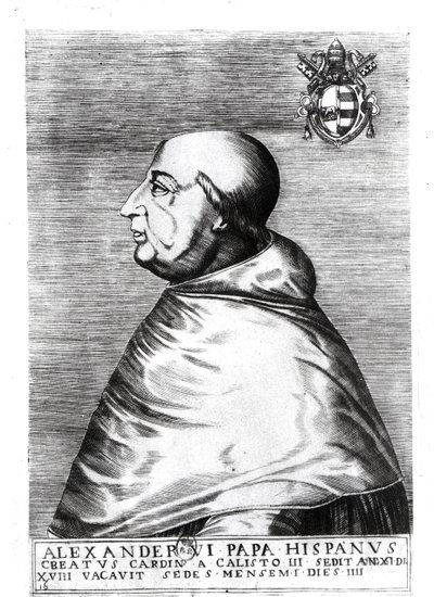 Porträt von Papst Alexander VI. (1492-1503) 16.-17. Jahrhundert von Italian School