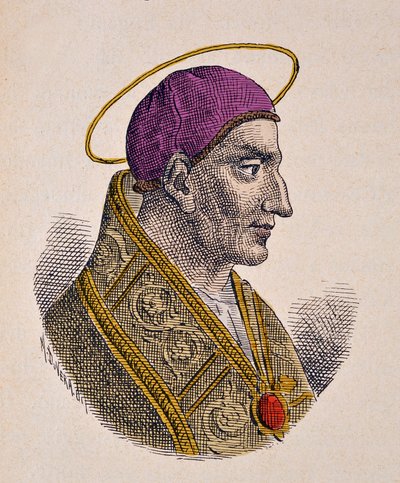 Porträt von Papst Vitalian (657-672) von Italian School