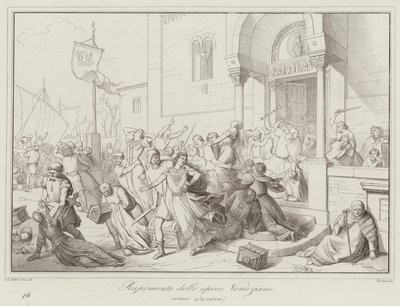 Entführung der venezianischen Bräute, 930 (Gravur) von Italian School