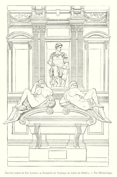 Neue Sakristei von San Lorenzo, Gesamtansicht des Grabmals von Giuliano de