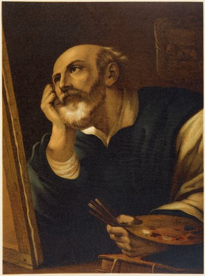 Heiliger Lukas, der malt - in „Aurea Bibbia classica: storia della rivelazione divina nell