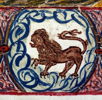 Löwezeichen. Italienisches Horoskop, Mitte des 15. Jahrhunderts. von Italian School