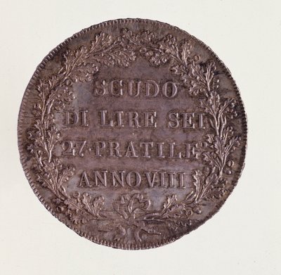 Silber-Ecu aus Mailand. 16.06.1800. Durchmesser 3,9 cm Neapel, Archäologisches Museum von Italian School