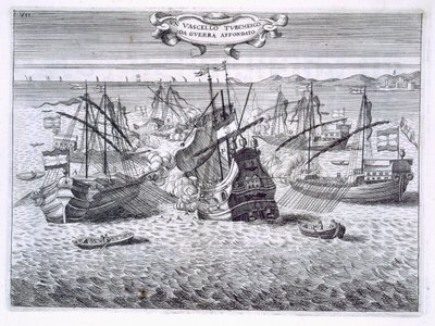 Versenkung eines türkischen Kriegsschiffs, Illustration aus 
