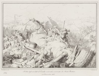 Ausfall der Belagerten von Candia, unterstützt und angeführt von Sante Barbaro von Italian School