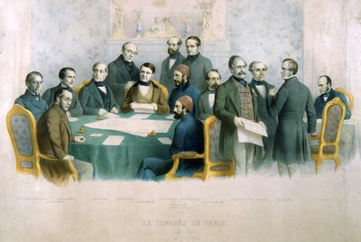 Der Kongress von Paris, März 1856, Illustration aus Die Geschichte Italiens von Italian School