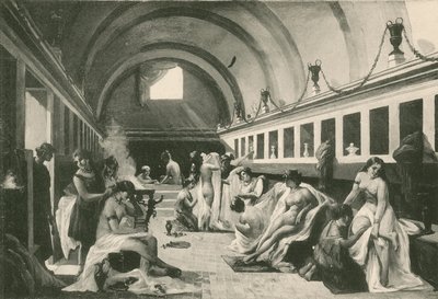 Das Frigidarium der Frauen in den Stabianischen Bädern (Gravur) von Italian School