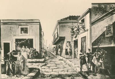 Das Haus des Pensile-Balkons wie es war (Gravur) von Italian School
