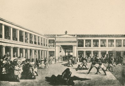 Die Stabianischen Bäder - Der Ringplatz (Gravur) von Italian School