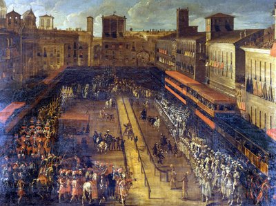 Die Buchweizenjoute auf der Piazza Navona (Rom) am 25.02.1634 von Italian School