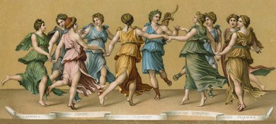 Der Tanz des Apollo mit den Musen von Italian School