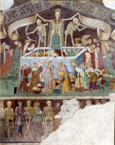Triumph des Todes und Totentänze (Detail, nach der Restaurierung) von Italian School