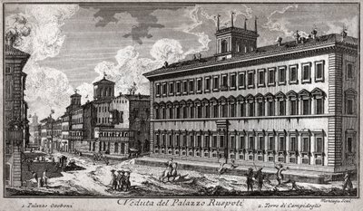 Via del Corso, Rom (Gravur) von Italian School