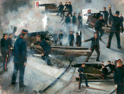 Geschützmannschaft, Dartmouth Point Battery Kasematten, Dartmouth Castle von Ivan Lapper