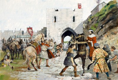 Der mittelalterliche Innenhof von Tintagel Castle von Ivan Lapper