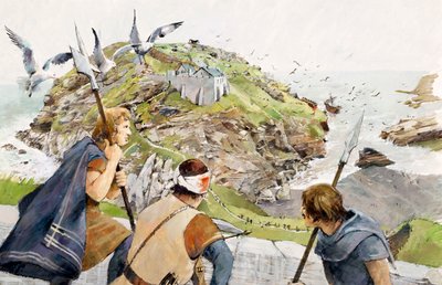 Tintagel Castle im Jahr 1230 n. Chr. von Ivan Lapper