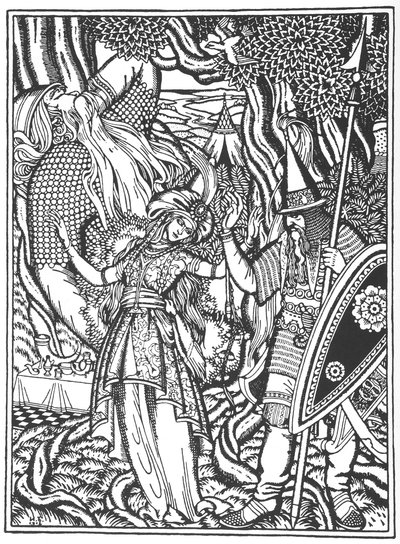 Ilya Muromets und die Frau von Svyatogor, 1912 von Ivan Yakovlevich Bilibin