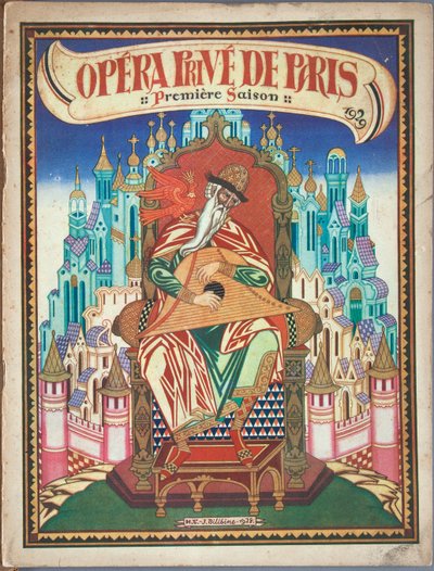 Titelseite des Souvenirprogramms für die Oper Das Märchen vom Zaren Saltan von N. Rimski-Korsakow, 1928 von Ivan Yakovlevich Bilibin