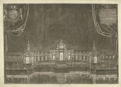 Illumination des Theaters in Den Haag für den Frieden von Aachen, 1749 von Iven Besoet