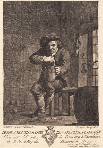 Ein sitzender Bauer von J.F. Clemens