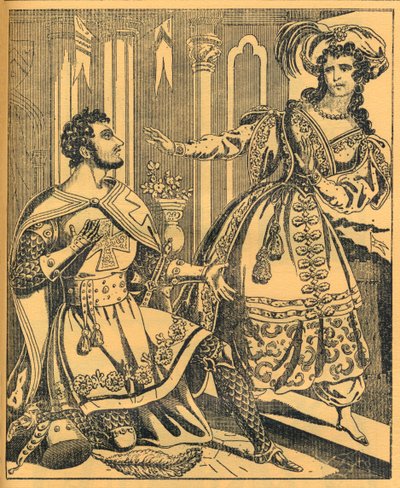 Ivanhoe: Sir Brian de Bois Guilbert & Rebecca, 19. Jahrhundert von JL Marks
