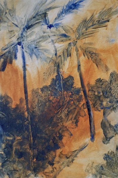 Tropische Blaue Palmen von JMF FINE ART