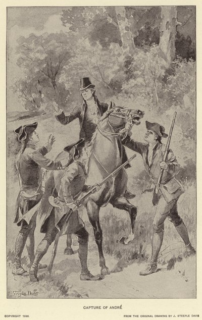 Gefangennahme von Andre (Lithografie) von J. (after) Steeple Davis