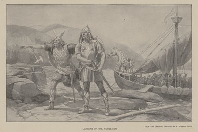 Landung der Nordmänner (Lithografie) von J. (after) Steeple Davis