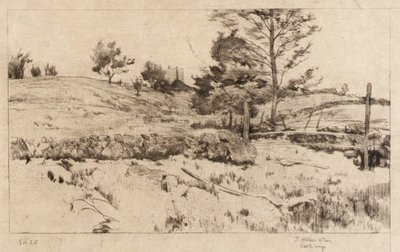 Landschaft (Skizze von Feldern) von J. Alden Weir