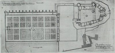 Plan der umschlossenen Gärten und Schloss Gaillon, aus 