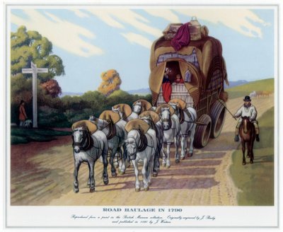 Straßentransport im Jahr 1790, 1820 von J Baily