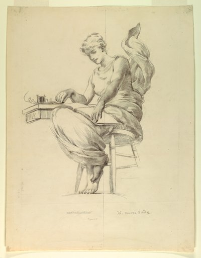 Der Morsecode, Studie für "Elektrizität angewandt auf Handel," Gebäude für Manufakturen und freie Künste, Weltausstellung, Chicago, IL von J. Carroll Beckwith