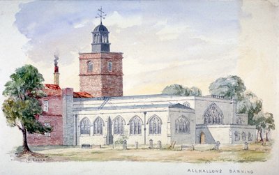 All Hallows-by-the-Tower Kirche, London, um 1840 von J Cooke