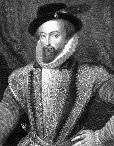 Sir Walter Raleigh, englischer Schriftsteller, Dichter, Höfling, Abenteurer und Entdecker, 1821 von J Fitler