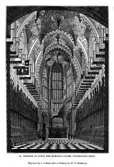 Innenraum der Henry VII Kapelle, Westminster Abbey, 1843 von J. Jackson