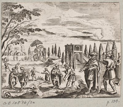 Illustration zu Adam Olearius, „Persianischer Rosenthal von einem sinnreichen Poeten Schich Saadi […]“, Schleswig 1660 von J. Muller
