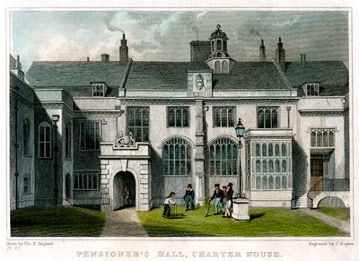 Pensioners Hall, Charterhouse, London, 1830 von J. Rogers