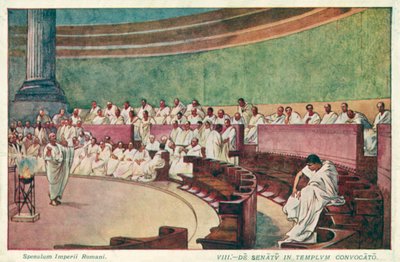 Cicero greift Catilina im Senat des antiken Rom an von J. Williamson