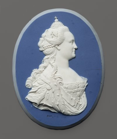 Porträtmedaillon von Kaiserin Katharina II. von Russland, ca. 1775 von J. and Bentley Wedgwood
