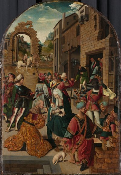 Die Anbetung der Heiligen Drei Könige von Jacob Cornelisz van Oostsanen