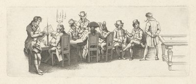 Männer in einem Kaffeehaus mit einem Billardtisch von Jacob Ernst Marcus