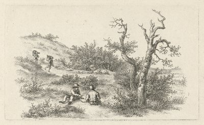 Zeichner in einer Dünenlandschaft von Jacob Ernst Marcus