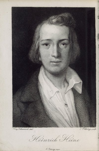 Porträt des Dichters Heinrich Heine 1797-1856, 1850 von Jacob Felsing