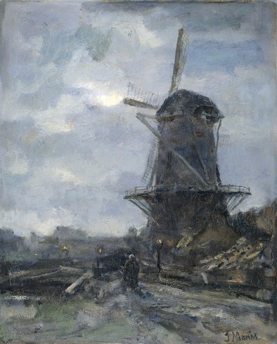 Mühle im Mondlicht von Jacob Henricus or Hendricus Maris