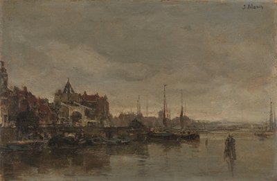 Der Schreierstoren mit der Brücke über den Gelderse Kade in Amsterdam von Jacob Henricus or Hendricus Maris