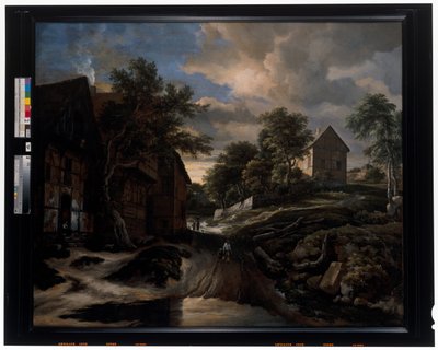 Landschaft mit Fachwerkhäusern von Jacob Isaaksz. or Isaacksz. van Ruisdael