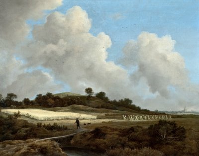 Blick auf Getreidefelder mit einer fernen Stadt, ca. 1670 von Jacob van Ruisdael