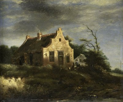 Bauernhof in einer bewaldeten Dünenlandschaft von Jacob Isaakszoon van Ruysdael