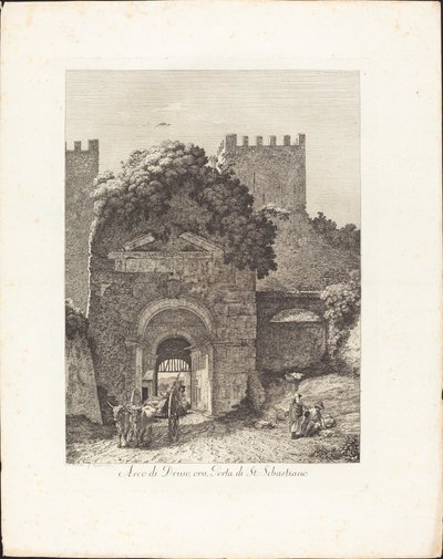Arco di Druso, jetzt Porta di San Sebastiano von Jacob Wilhelm Mechau